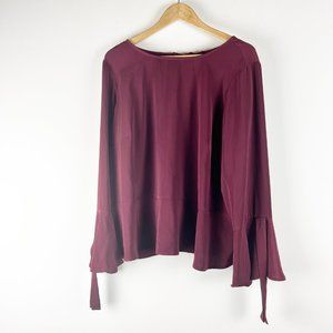 Eloquii Bell Sleeved Maroon Blouse 16